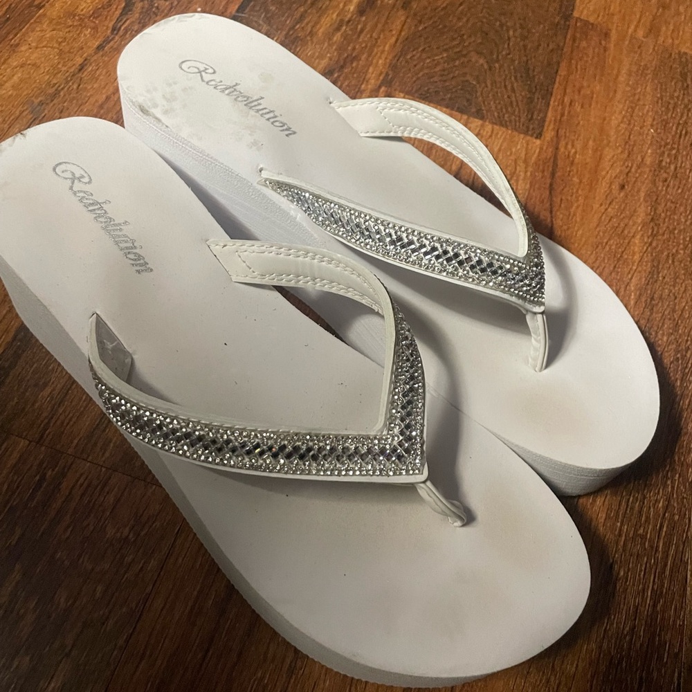 Revolution Sparkling White Sandals